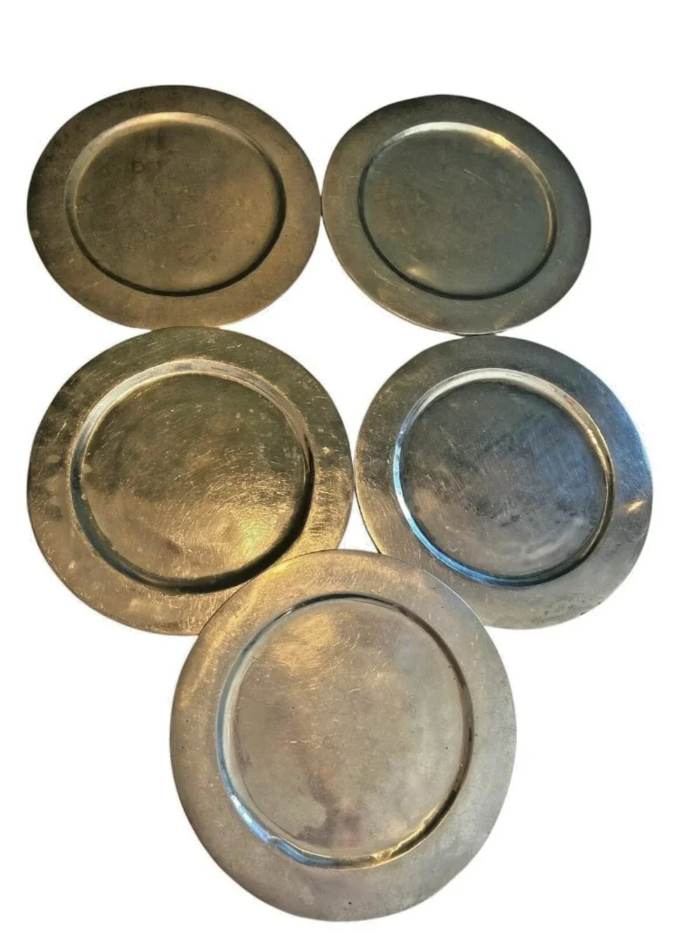 Vintage Aluminum Hammered Rustic Style Dinner Plates  11